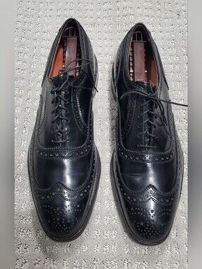 Allen Edmonds McAllister Black Leather Wingtip Oxford Shoes Men Size 8.5 D USA